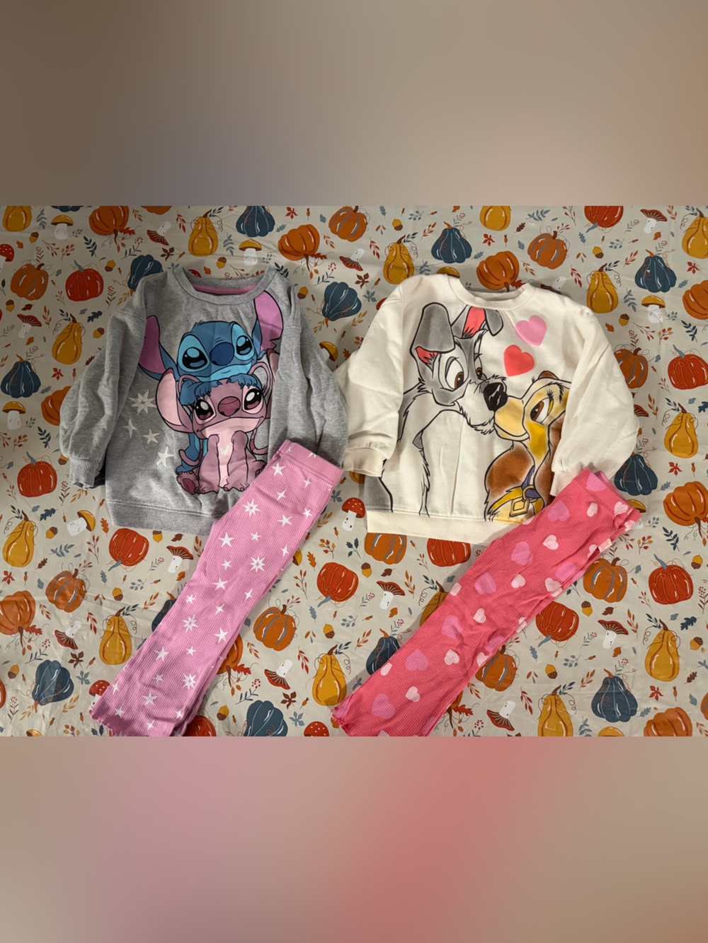 Disney Girls' Pink & Gray Character matching Set